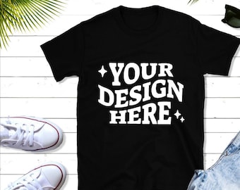 Gildan 64000 Mockup Bundle 5 T-shirt Mockup Bundle Boho Flat lay T-shirt Mockups Print On Demand