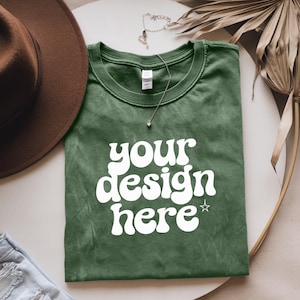Comfort Colors C1717 Moss Shirt Mockup Comfort Colors Moss Mockup Halloween Comfort Farbe 1717 flat Lay