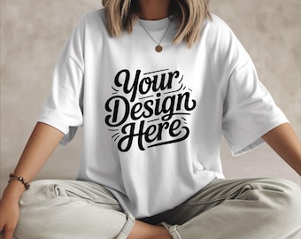 White Bella Canvas 3001 Shirt Mockup, T-shirt Mockup, 3001 Bella Canvas, Shirt Model Mockup TShirt Mockup, Bella Canvas 3001 White Mockup