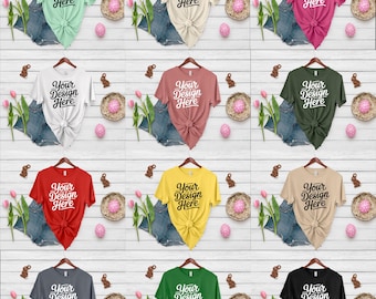 20+ Bella Canvas 3001 Mockup Bundle – 20 Color Bella + Canvas T-Shirt Mockup Bundle Boho Flat lay T-shirt Mockups POD