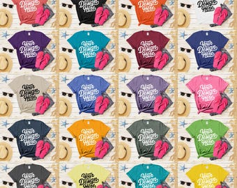 60+ Colors Gildan 64000 Tshirt Mockup Bundle | G640 T-Shirt Mock-up Bundle | Neutral Simple Spring Summer Gildan 640 Tee Shirt Mocks | POD