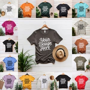 180+ Bella Canvas 3001 Mockup Bundle 40+ Colors Bella and Canvas T-shirt Mockup Bundle Boho Flat lay T-shirt Mockups POD