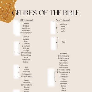 DIGITAL Genres of the bible printout