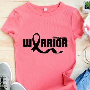 Melanoma Warrior Black Ribbon Melanoma Skin Cancer Warrior Support Cricut svg png