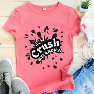 Crush Melanoma Black Ribbon Melanoma Skin Cancer Warrior Support Cricut svg png