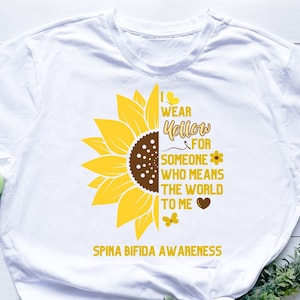 I Wear Yellow For Someone Who Means The World To Me Spina Bifida Awareness Yellow Ribbon spinal cord Warrior Support Cricut svg png