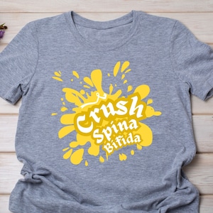 Crush Spina Bifida Spina Bifida Awareness Yellow Ribbon Spina Bifida Awareness spinal cord Warrior Support Cricut svg png