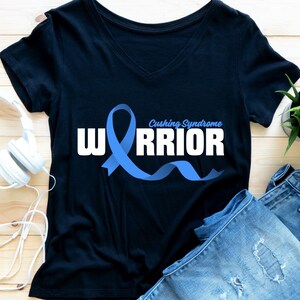 Cushing Syndrome Warrior Light Blue Ribbon stress hormone Angelman’s Cushing Syndrome Awareness cortisol Cricut svg png