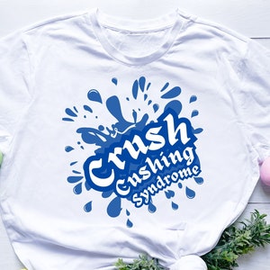 Crush Cushing Syndrome Light Blue Ribbon stress hormone Angelman’s Cushing Syndrome Awareness cortisol Cricut svg png