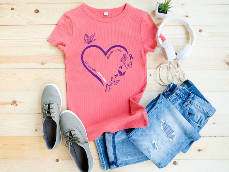 Hoffnung auf eine Heilung Pankreatitis Bewusstsein Purple Ribbon