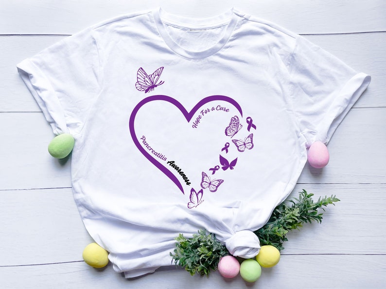 Hoffnung auf eine Heilung Pankreatitis Bewusstsein Purple Ribbon