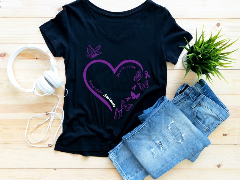 Hoffnung auf eine Heilung Pankreatitis Bewusstsein Purple Ribbon