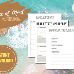 Peace of Mind Planner - Printable Legacy Planner