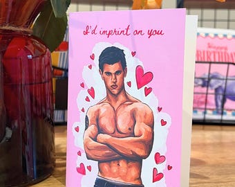 Jacob Black Valentine Card: Twilight Hand Drawn Illustration | Anniversary