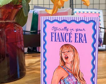 Tarjeta de compromiso de la época del prometido: ilustración dibujada a mano / felicitaciones