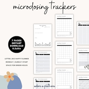 Microdosing Tracker, Daily Monthly Microdose Journal, Psychedelic Therapy Plant Medicine Log, Medicinal Mushrooms Notes