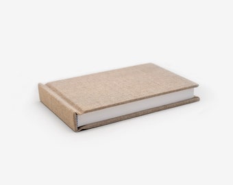 Premium linen sketchbook, heavyweight 250 gsm paper, hardcover, 4" x 6"