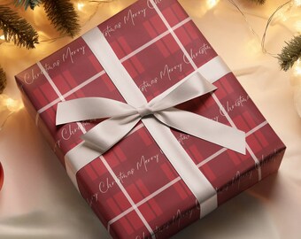 Rood geruit kerstcadeaupapier | Traditioneel kerstcadeaupapier