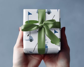 Golf Wrapping Paper: Navy Country Club Style Gift Wrap