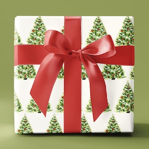 Vintage Christmas Tree Wrapping Paper, Wrapping Paper Roll, Vintage Christmas Tree Design, Gift Wrap for Holidays, Festive Packaging