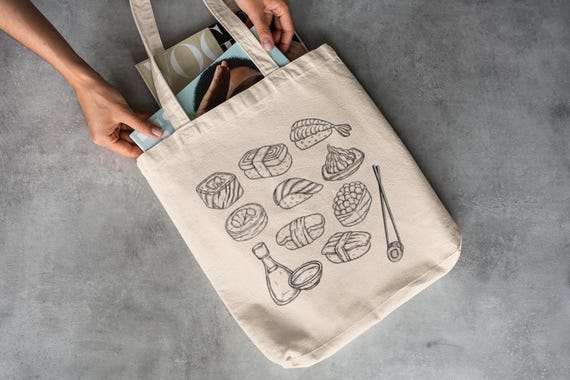 Sushi Tote Bag | Reusable Eco-Friendly Grocery Bag