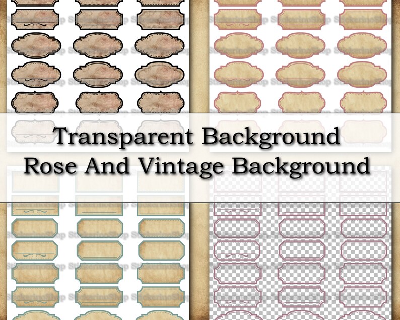 Square Shaped Vintage Label Bundle | Instant Download | A4 Sized, 6 ...