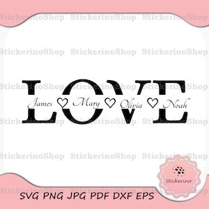 Liebe Monogramm SVG, Liebe geteiltes Bild, Liebe Umriss, Familientreffen Geschenk, Herz Png, Cricut Silhouette Schnitt Datei, sofortiger digitaler Download