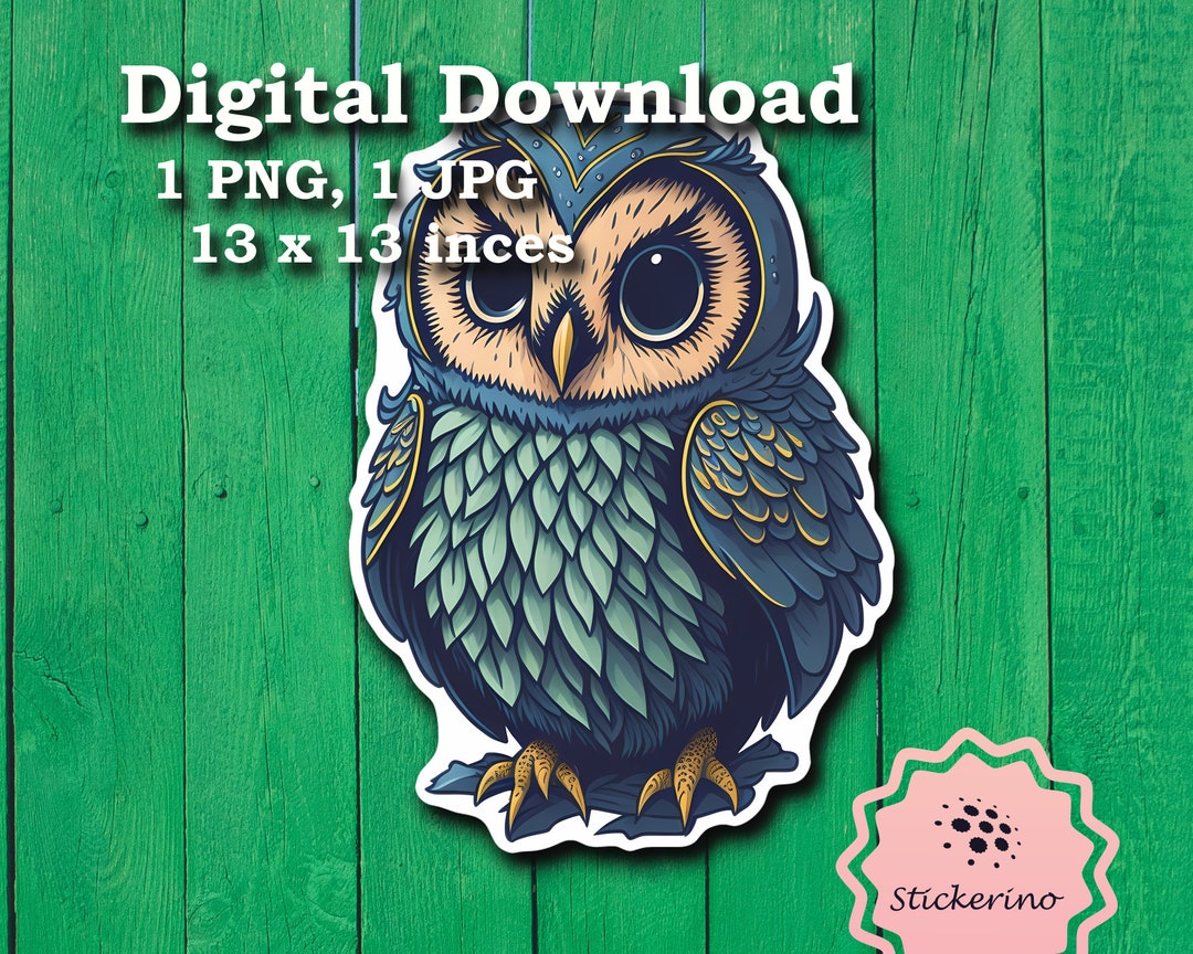 Printable Hooter PNG Sticker Cute Owl Image Digital Download Etsy