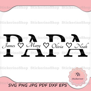 Papa Monogram SVG | Papa Split Image | Papa Outline | Family Reunion Gift | Heart Png | Cut, Cricut Silhouette File | Digital Download