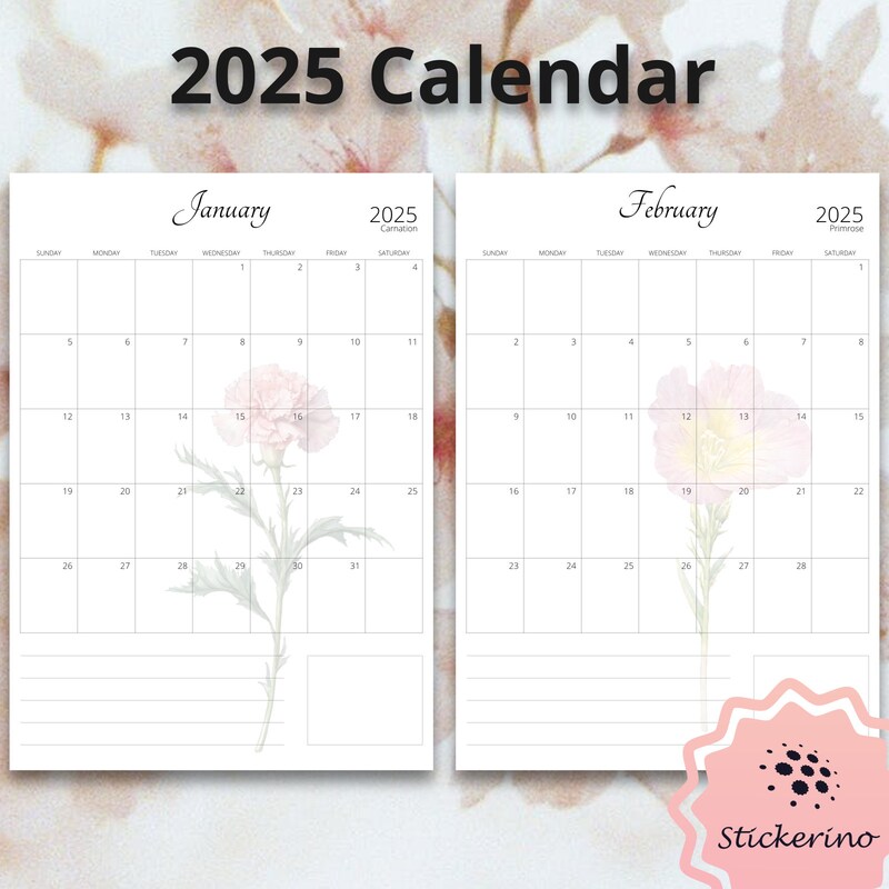 Printable 2025 Calendar Etsy