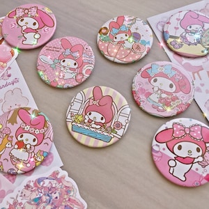 Sanrio Badges Kuromi Hello Kitty My Melody Cute Personalized Badge Fashion  Pins Accessories for Cartoon Clothes Bag Metal