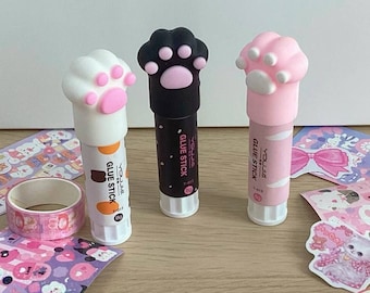 2pcs Cute Kawaii Glue Stick Cat Claw Glue for Paper Art DIY School