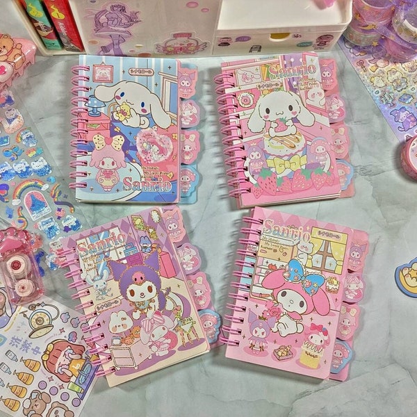 Kawaii Sanrio Spiral  Pocket Notebook A6 Size