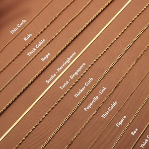14k Gold Chain Necklace, Twist Chain, Box Chain, Thin Chain Necklace, Thick Chain Necklace, Paperclip Chain, Snake Chain, Necklace for Women
