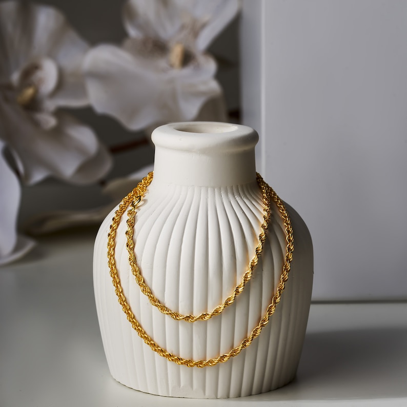 18k Gold Chain Necklace, Thin Chain Necklace, Thick Chain Necklace, Box Chain, Twist Chain, Snake Chain, Curb Chain, Necklace for Women bild 7