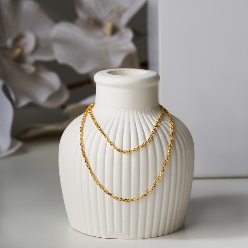 18k Gold Chain Necklace, Thin Chain Necklace, Thick Chain Necklace, Box Chain, Twist Chain, Snake Chain, Curb Chain, Necklace for Women bild 4