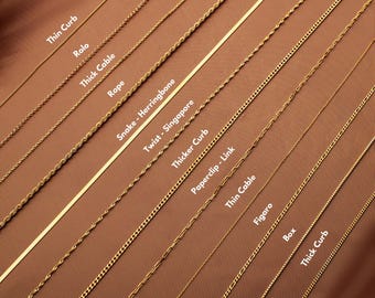 14k Gold Chain Necklace, Everyday Minimalist Thin Gold Chain Necklaces For Women, 12-24 inch Chain Necklace, Christmas Gifts for Her