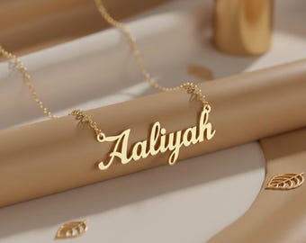 14K Gold Name Necklace , Personalized Jewelry , Custom Gold Necklace , Gift For Her , Personalized Necklace ,Gift for Mom , Necklace for Her