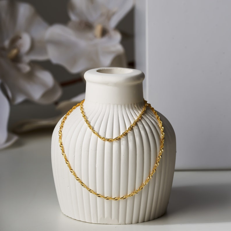18k Gold Chain Necklace, Thin Chain Necklace, Thick Chain Necklace, Box Chain, Twist Chain, Snake Chain, Curb Chain, Necklace for Women bild 9