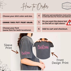 Matching Friend Shirts | Custom Puff Print Comfort Colors Tee | Sleeve Print | Personalized Group Shirts For Best Friends