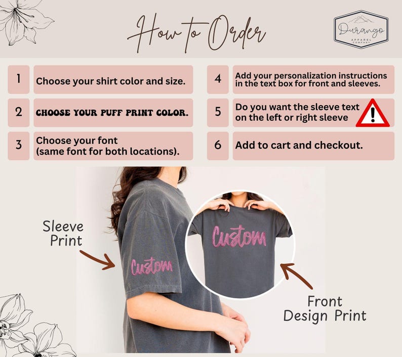 Matching Friend Shirts | Custom Puff Print Comfort Colors Tee | Sleeve Print | Personalized Group Shirts For Best Friends
