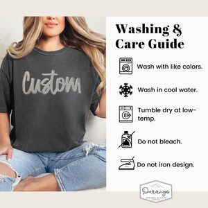 Custom Business Shirt | Personalized Puff Print Comfort Colors Tee | Sleeve Print | Custom Script Logo Shirt For Small Business Owners
