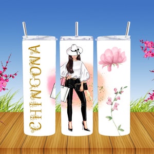 CHINGONA Tumblers, 20oz Skinny Tumbler Wrap, Envoltura para Vasos, Sublimation Design, PNG, Unique Chingona Design, Diseño Sublimable