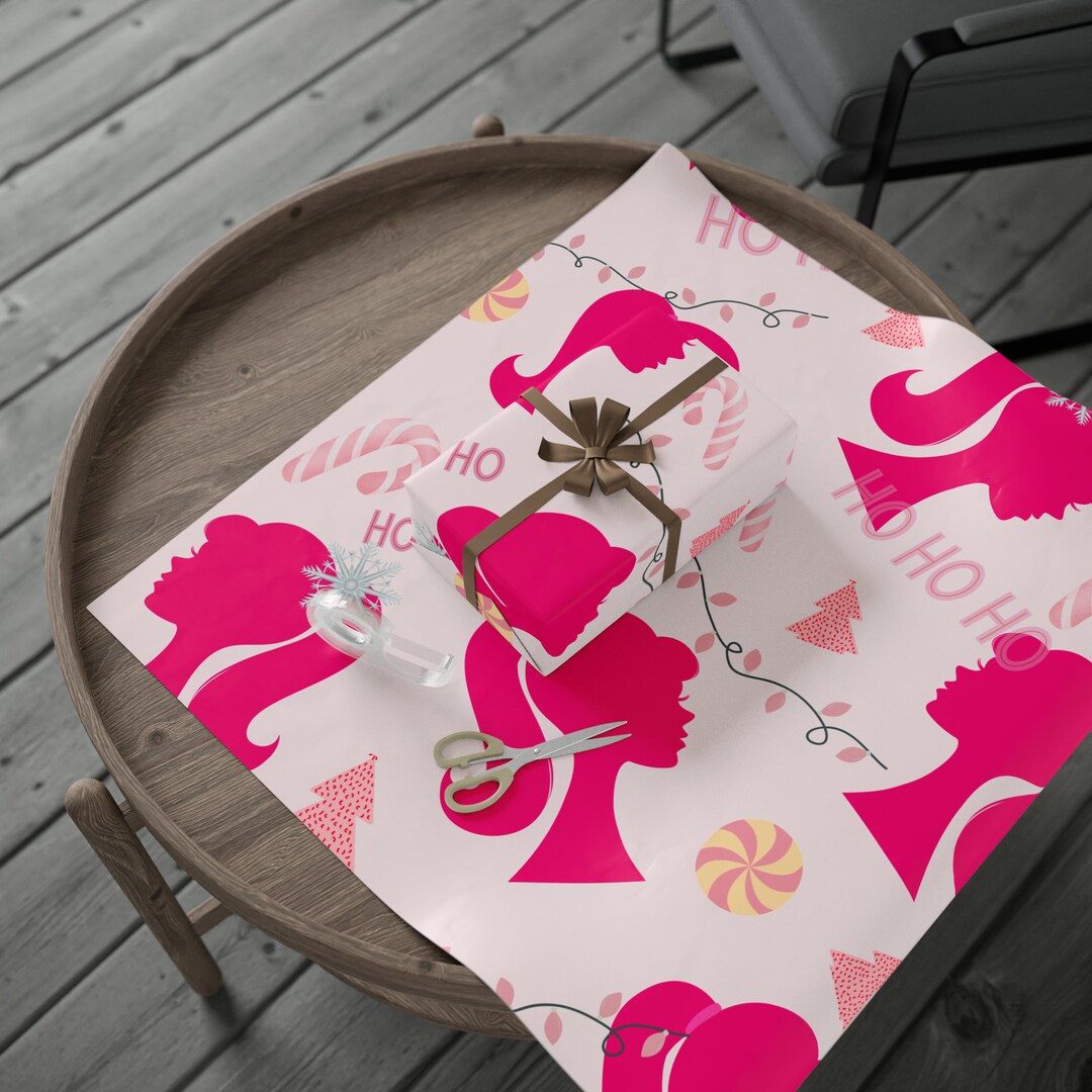 Pink Barbie Gift Wrapping Paper Etsy