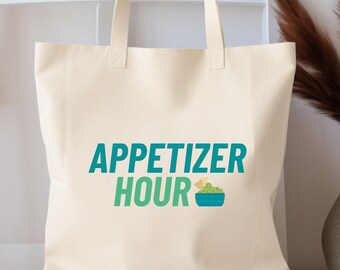Appetizer Hour Tote, Foodie Tote Bag, Food Lovers, Funny Spanish Tote, Tote Bag For Food Lovers, Cute Bag, Unisex, Funny Tote Bag, Appetizer