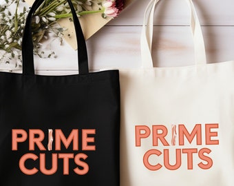 Prime Cuts Tote, Foodie Tote Bag, Food Lovers, Funny Spanish Tote, Tote Bag For Food Lovers, Cute Bag, Unisex, Funny Tote Bag, Bacon Tote