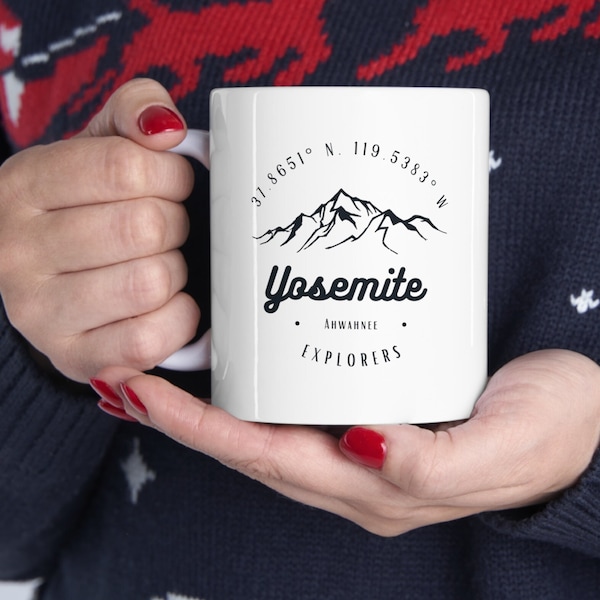 Yosemite Ahwahnee Ceramic Mug, National Park, Hiking Mug, Unique gift, Morning routine, Rock Climber Mug, Climber Gift, Coffee Mug, Design