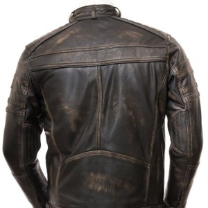 Men's Vintage Distressed Leather Biker Jacket Biker Jacket for Men - Etsy