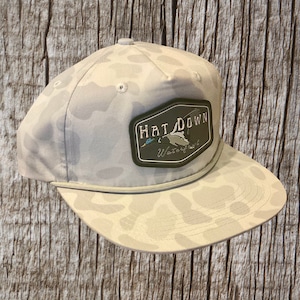 Old School Snow Camo Rope Hat - HDW Green Head Design - PVC Patch Hats