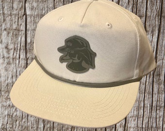 Salt White Rope Hat - Gray/Black Wood Duck Logo Patch - Lost Hat Co.